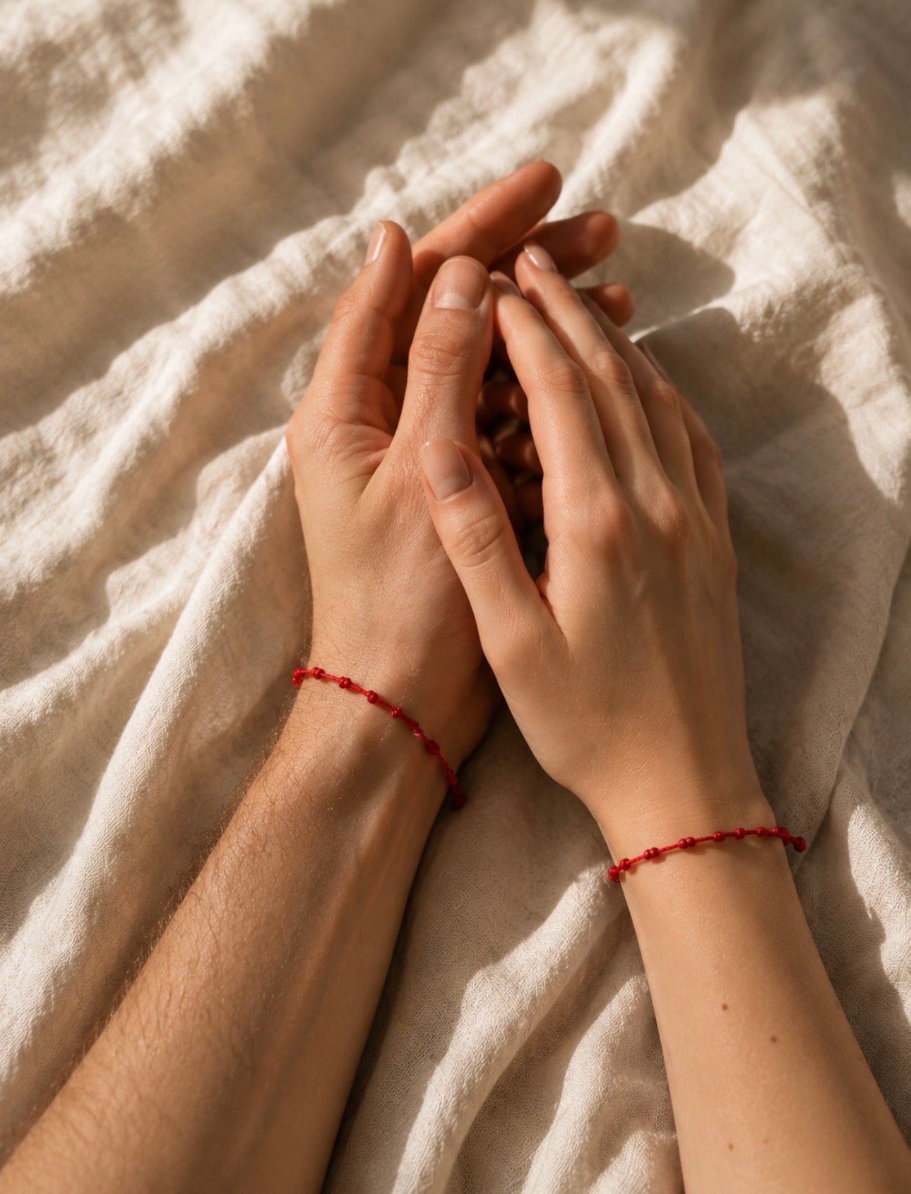 Pulseira Casal 7 nós vermelha-União ,proteção, sorte e vitalidade