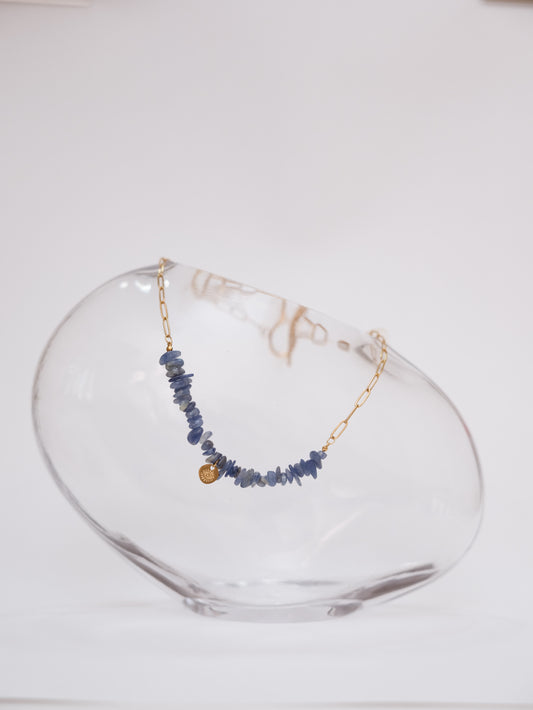 Colar Espada de Luz (Cianita Azul)- proteção dos anjos; cortes energéticos; comunicação; calma