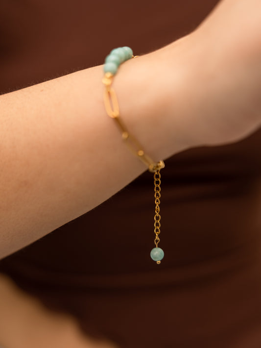Pulseira Amazonite - Anti-Stress, Adaptação a Mudanças, Melhora os Estudos