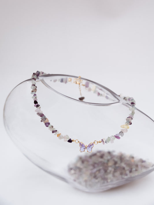 Colar Fluorite - Superação; Purificação e Concentração