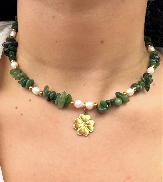 Colar Gaia´s Heart (Jade) - Amuleto de sorte; prosperidade espiritual e material