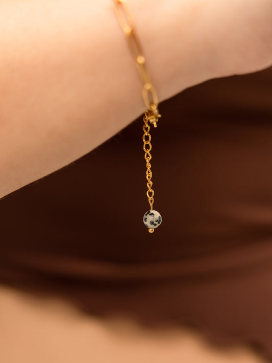 Pulseira Jaspe Dálmata - Criança Interior, Alegria, Missão de Vida e Leveza