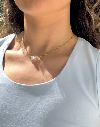 Colar Althea(selenite)-limpeza energética, Paz de Espírito; Cansaço Mental e Dores
