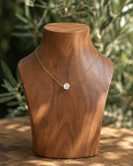 Colar Althea(selenite)-limpeza energética, Paz de Espírito; Cansaço Mental e Dores