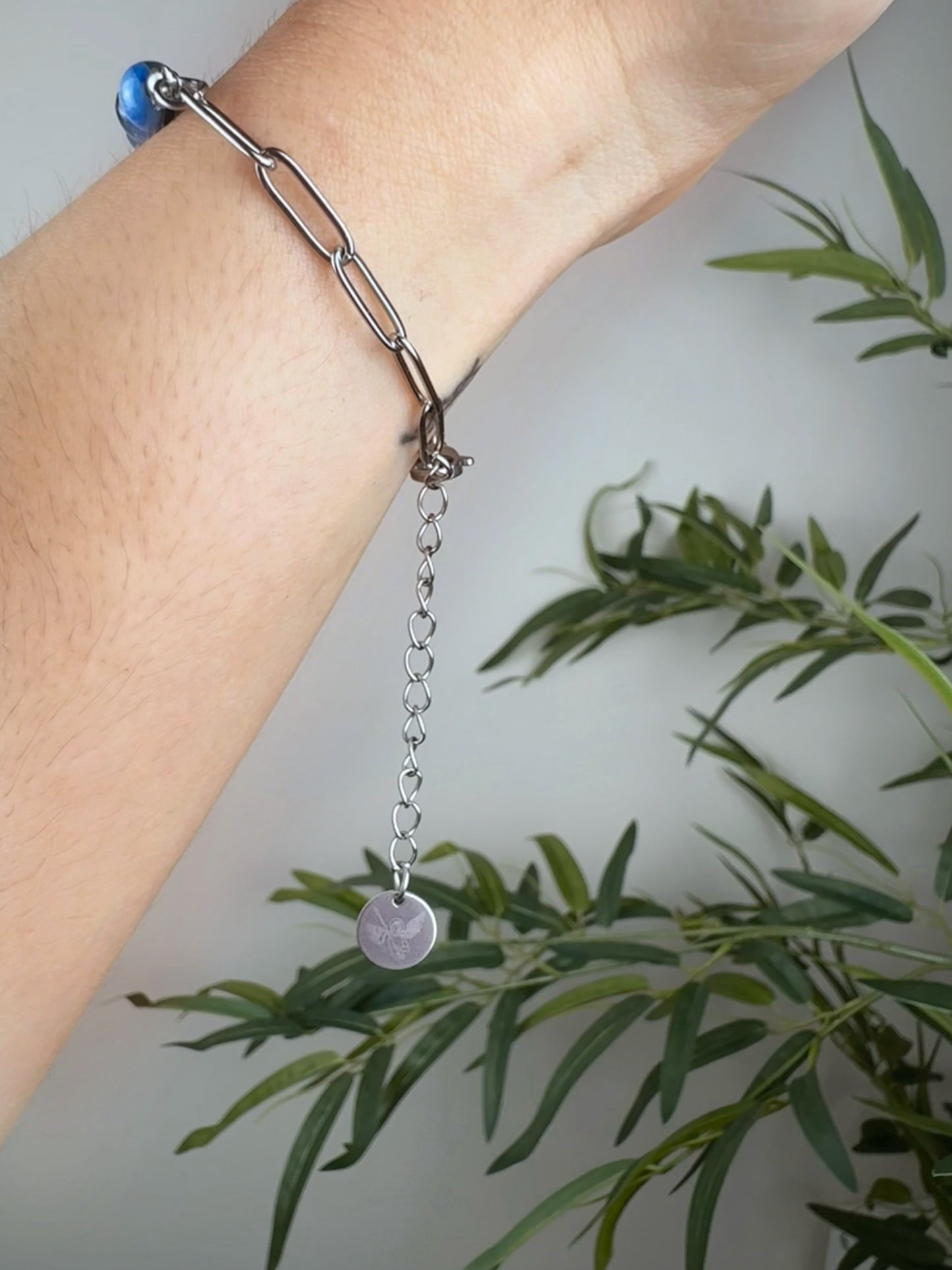 Pulseira Miguel Arcanjo🧿( Cianita Azul)- Proteção dos anjos; cortes energéticos; comunicação; calma
