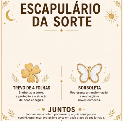 Escapulário da sorte 🦋-Transformação; Evolução pessoal; Sorte; coragem; liberdade