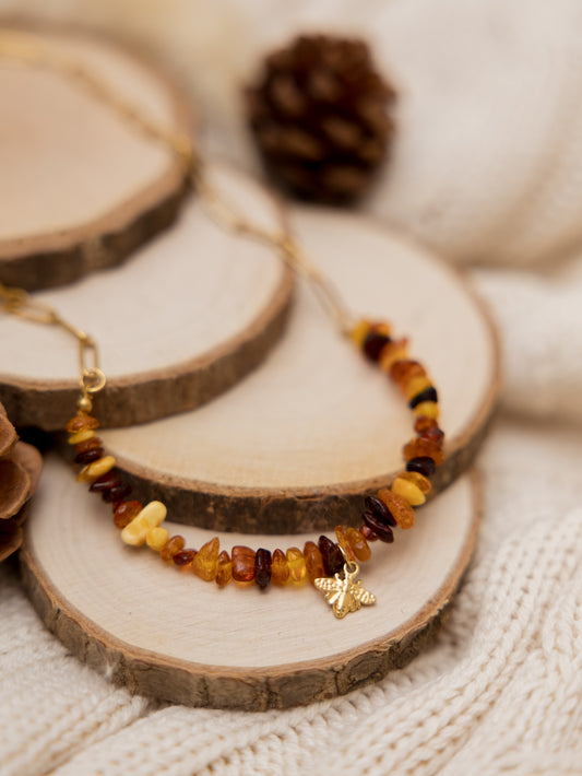 Colar Aura Dourada (Âmbar)- Ação anti-inflamatória; Alegria; Sistema Imunológico
