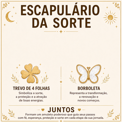 Escapulário da sorte 🦋-Transformação; Evolução pessoal; Sorte; coragem; liberdade