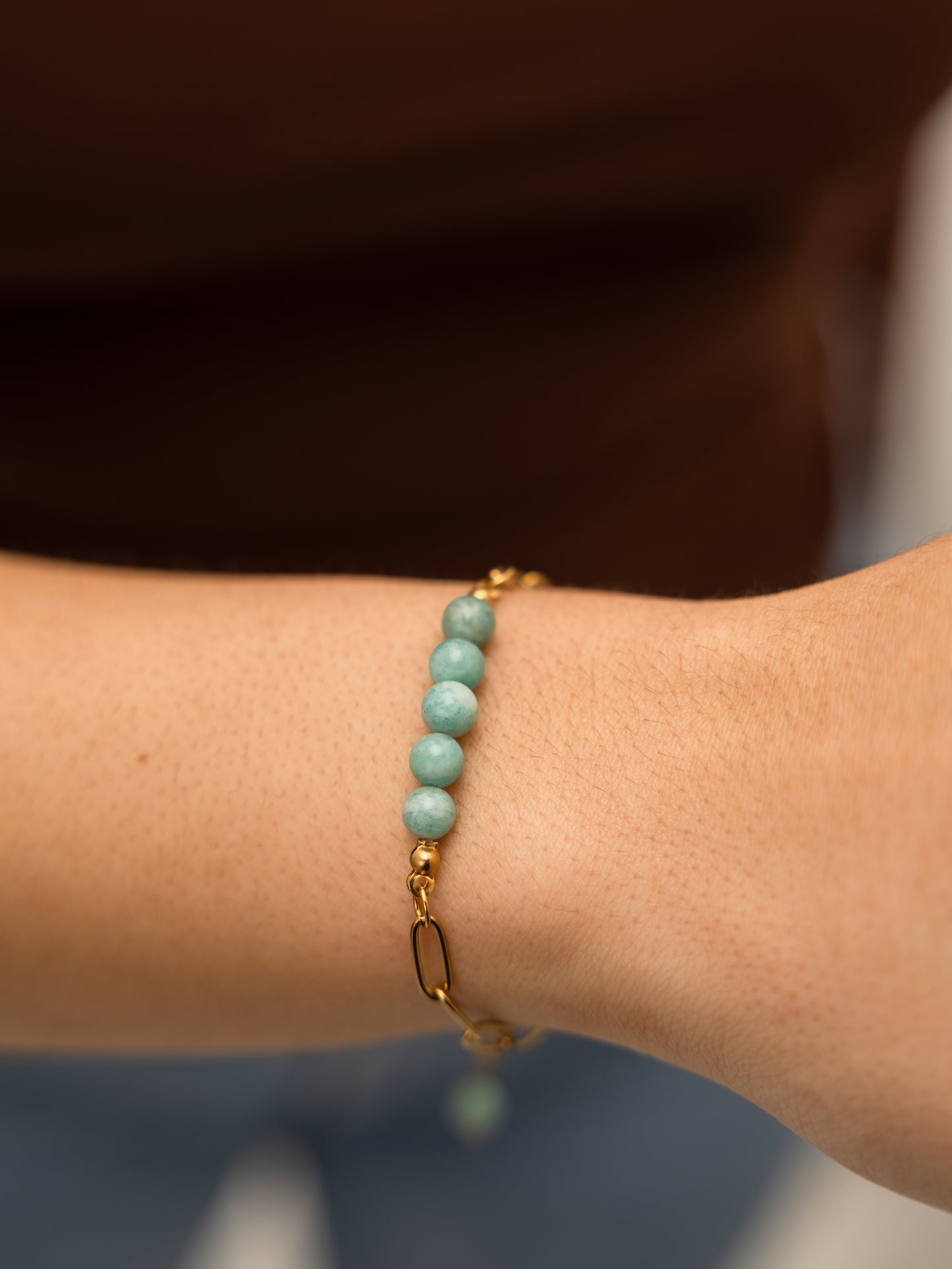 Pulseira Amazonite - -Calmante, Adaptação a Mudanças, Concentração