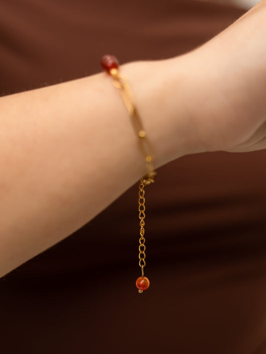 Pulseira Cornalina - Alegria de Viver, Procrastinação, Disposição e Motivação