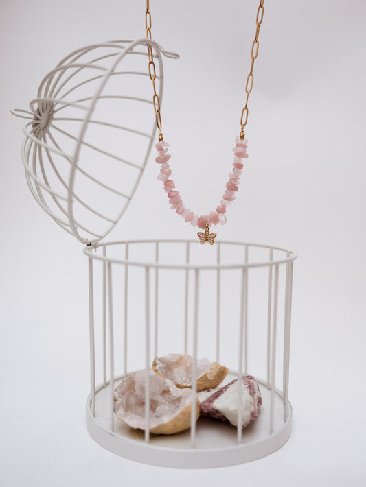 Colar Amor Divino (Opala rosa)- Amor-próprio; compaixão; cura emocional e beleza