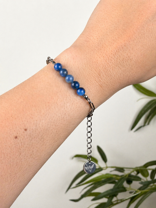 Pulseira Miguel Arcanjo🧿( Cianita Azul)- Proteção dos anjos; cortes energéticos; comunicação; calma