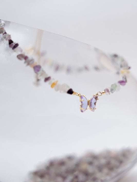 Colar Fluorite - Superação; Purificação e Concentração