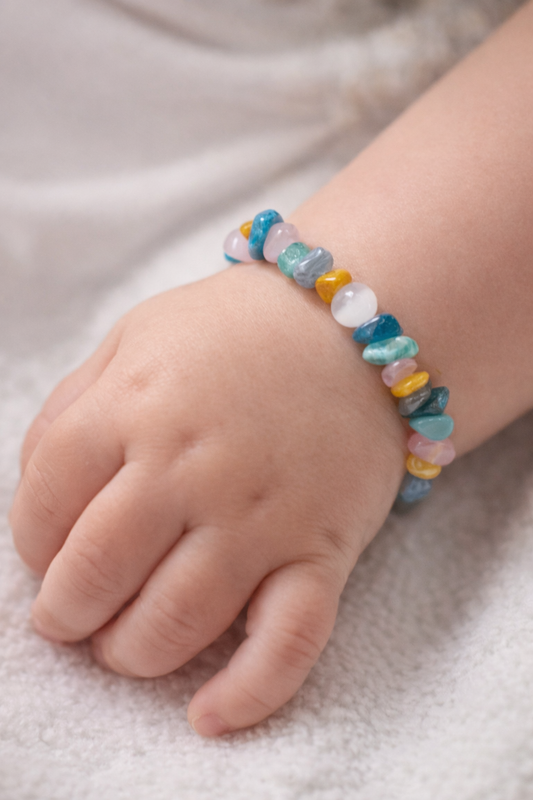 Pulseira bebé/adolescente - Proteção Angelical; Anti-Inflamatória; Amor incondicional; Aprendizado