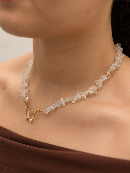 Colar Quartzo Cristal - Purificação; Intensificador; Cristal Mestre; Conexão