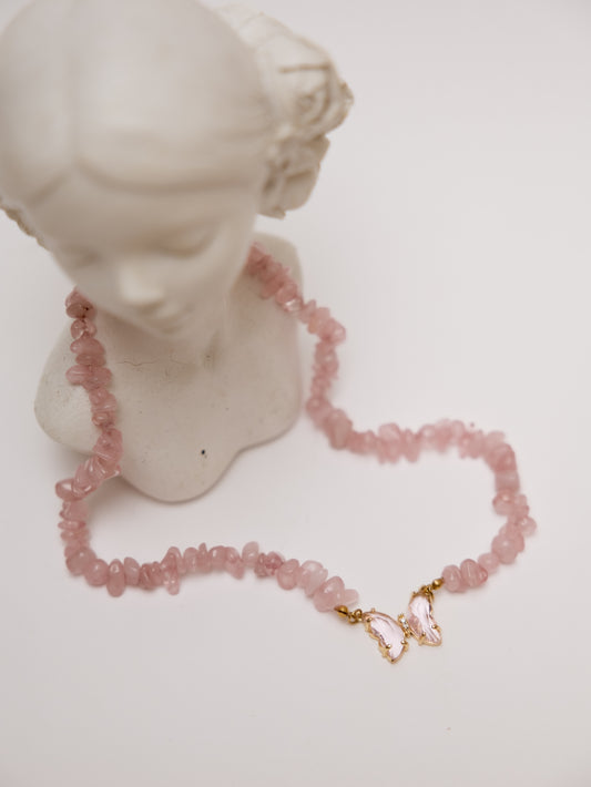 Colar Quartzo Rosa - Amor próprio; Cura emocional; Acolhimento; Vibrações de amor
