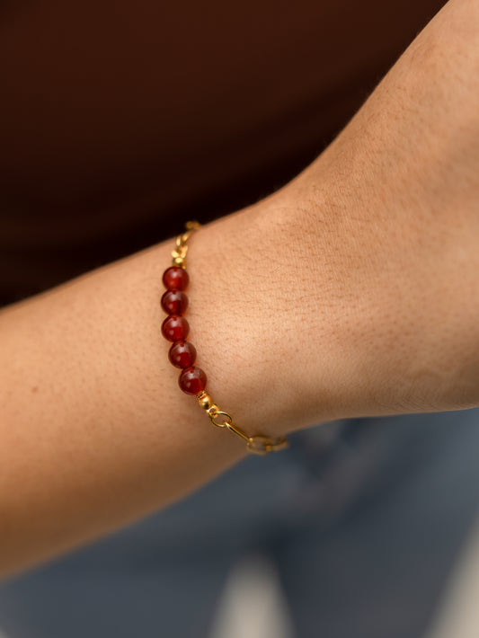 Pulseira Cornalina - Alegria de Viver, Procrastinação, Disposição e Motivação