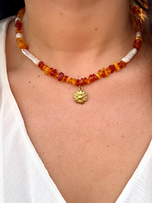 Colar Golden Soul (Âmbar) - Ação anti-inflamatória; Alegria; Sistema Imunológico