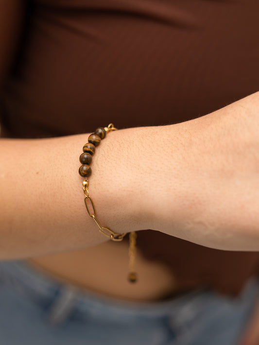 Pulseira Olho de Tigre - Contra Inveja e Olhado; Autoconfiança; Coragem e Determinação